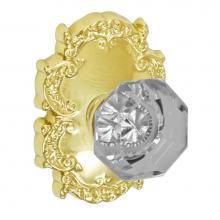 Fusion P-16-C8-0-PVD - Victorian Clear Knob with Victorian Rose Passage Set in PVD