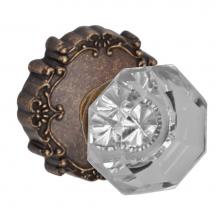 Fusion D-16-C9-E-MDB - Victorian Clear Knob with Round Victorian Rose Dummy Single in Medium