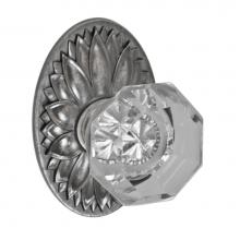 Fusion D-16-D9-E-ATP - Victorian Clear Knob with Oval Floral Rose Dummy Single in Antique