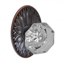 Fusion D-16-D9-E-ORB - Victorian Clear Knob with Oval Floral Rose Dummy Single in Oil Rubbed