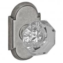 Fusion P-16-E8-0-ATP - Victorian Clear Knob with Tarvos Rose Passage Set in Antique