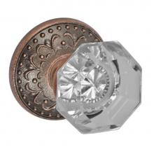 Fusion D-16-S9-E-ATC - Victorian Clear Knob with Venice  Rose Dummy Single in Antique
