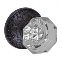 Fusion D-16-S9-E-ORB - Victorian Clear Knob with Venice  Rose Dummy Single in Oil Rubbed