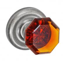 Fusion P-17-A7-0-ATP - Victorian Amber Knob with Contoured Radius Rose Passage Set in Antique
