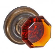 Fusion V-17-A7-0-MDB - Victorian Amber Knob with Contoured Radius Rose Privacy Set in Medium