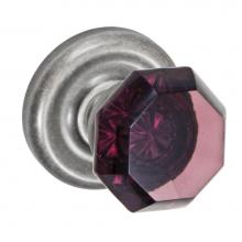 Fusion P-18-A7-0-ATP - Victorian Violet Knob with Contoured Radius Rose Passage Set in Antique