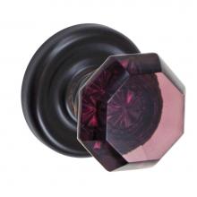 Fusion V-18-A7-0-ORB - Victorian Violet Knob with Contoured Radius Rose Privacy Set in Oil Rubbed