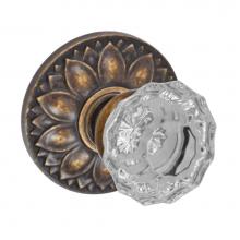 Fusion V-19-D8-0-MDB - Scalloped Clear Knob with Floral Rose Privacy Set in Medium