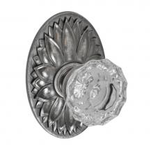 Fusion D-19-D9-E-ATP - Scalloped Clear Knob with Oval Floral Rose Dummy Single in Antique