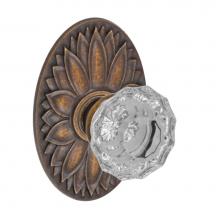 Fusion P-19-D9-0-MDB - Scalloped Clear Knob with Oval Floral Rose Passage Set in Medium