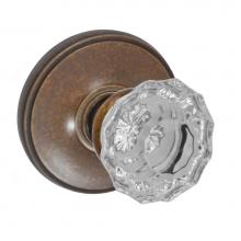 Fusion V-19-F2-0-MDB - Scalloped Clear Knob with Cambridge Rose Privacy Set in Medium