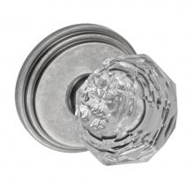 Fusion D-21-B1-E-ATP - Crystal Clear Knob with Stepped  Rose Dummy Single in Antique