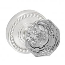 Fusion D-21-B8-E-BRN - Crystal Clear Knob with Rope Rose Dummy Single in Brushed