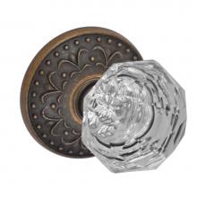 Fusion P-21-S9-0-MDB - Crystal Clear Knob with Venice  Rose Passage Set in Medium