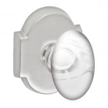 Fusion V-28-E3-0-BRN - Glass Egg Knob with Beveled Scalloped Rose Privacy Set in Brushed
