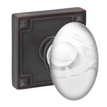 Fusion P-28-E4-0-ORB - Glass Egg Knob with Sonoma Rose Passage Set in Oil Rubbed