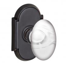 Fusion V-28-E8-0-ORB - Glass Egg Knob with Tarvos Rose Privacy Set in Oil Rubbed