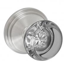 Fusion V-29-B1-0-BRN - Flat Iron Glass Knob with Stepped  Rose Privacy Set in Brushed