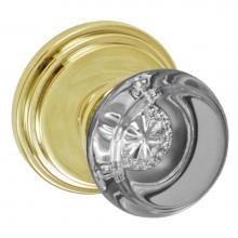 Fusion P-29-B1-0-PVD - Flat Iron Glass Knob with Stepped  Rose Passage Set in PVD