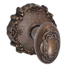 Fusion D-34-C9-E-MDB - Scroll Egg Knob with Round Victorian Rose Dummy Single in Medium