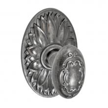 Fusion D-34-D9-E-ATP - Scroll Egg Knob with Oval Floral Rose Dummy Single in Antique