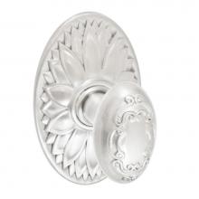 Fusion P-34-D9-0-BRN - Scroll Egg Knob with Oval Floral Rose Passage Set in Brushed