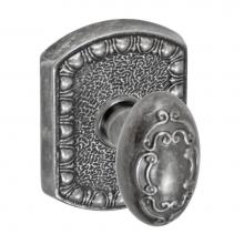 Fusion V-34-F8-0-ATP - Scroll Egg Knob with Olde World Rose Privacy Set in Antique