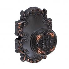 Fusion D-35-C8-E-ORB - Floral Half-Round Knob with Victorian Rose Dummy Single in Oil Rubbed