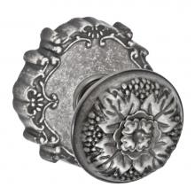 Fusion V-35-C9-0-ATP - Floral Half-Round Knob with Round Victorian Rose Privacy Set in Antique