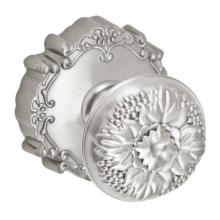 Fusion D-35-C9-E-BRN - Floral Half-Round Knob with Round Victorian Rose Dummy Single in Brushed