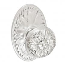 Fusion D-35-D9-E-BRN - Floral Half-Round Knob with Oval Floral Rose Dummy Single in Brushed