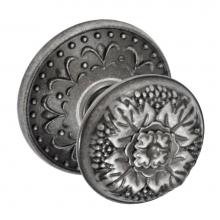 Fusion P-35-S9-0-ATP - Floral Half-Round Knob with Venice  Rose Passage Set in Antique