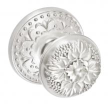 Fusion P-35-S9-0-BRN - Floral Half-Round Knob with Venice  Rose Passage Set in Brushed