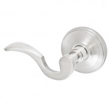 Fusion V-AD-F2-0-BRN-L - Drop Tail  Lever with Cambridge Rose Privacy Set in Brushed Nickel - Left