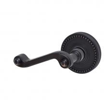 Fusion P-AE-B6-0-ORB-L - Ornate Lever with Beaded Rose Passage Set in Oil Rubbed Bronze - Left