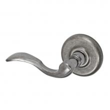 Fusion V-AF-B2-0-ATP-L - Paddle Lever with Radius  Rose Privacy Set in Antique Pewter - Left