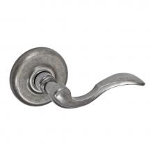 Fusion D-AF-B2-E-ATP-R - Paddle Lever with Radius  Rose Dummy Single in Antique Pewter - Right