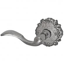 Fusion D-AF-C9-E-ATP-L - Paddle Lever with Round Victorian Rose Dummy Single in Antique Pewter - Left
