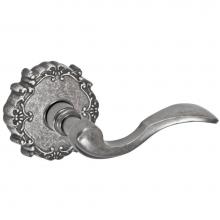 Fusion P-AF-C9-0-ATP-R - Paddle Lever with Round Victorian Rose Passage Set in Antique Pewter - Right