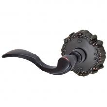 Fusion P-AF-C9-0-ORB-L - Paddle Lever with Round Victorian Rose Passage Set in Oil Rubbed Bronze - Left