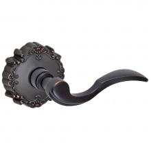 Fusion P-AF-C9-0-ORB-R - Paddle Lever with Round Victorian Rose Passage Set in Oil Rubbed Bronze - Right