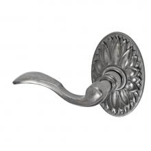 Fusion D-AF-D9-E-ATP-L - Paddle Lever with Oval Floral Rose Dummy Single in Antique Pewter - Left