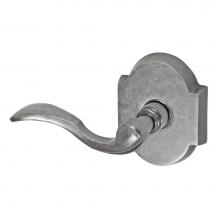 Fusion V-AF-E3-0-ATP-L - Paddle Lever with Beveled Scalloped Rose Privacy Set in Antique Pewter - Left