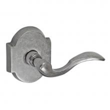 Fusion P-AF-E3-0-ATP-R - Paddle Lever with Beveled Scalloped Rose Passage Set in Antique Pewter - Right