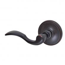 Fusion V-AF-F2-0-ORB-L - Paddle Lever with Cambridge Rose Privacy Set in Oil Rubbed Bronze - Left