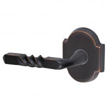 Fusion D-AJ-E3-E-ORB-L - Square Twist Lever with Beveled Scalloped Rose Dummy Single in Oil Rubbed Bronze - Left