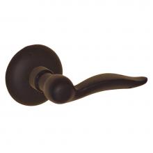 Fusion V-AK-A6-0-DKB-R - Sandcast Bronze Drop Tail Lever with Sandcast Bronze Round Radius Rose Privacy Set in Dark Bronze