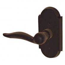 Fusion V-AK-C7-0-DKB-L - Sandcast Bronze Drop Tail Lever with Sandcast Bronze Large Scalloped Plate Privacy Set in Dark