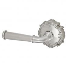 Fusion V-AN-C9-0-BRN-L - St Charles Lever with Round Victorian Rose Privacy Set in Brushed Nickel - Left