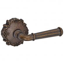 Fusion V-AN-C9-0-MDB-R - St Charles Lever with Round Victorian Rose Privacy Set in Medium Bronze - Right